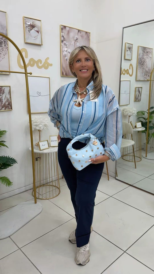 Pantalone piegone in cotone